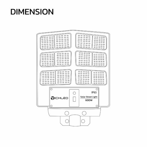 DIMENSION-โคมไฟถนนโซล่าเซลล์-LED-600W-RICHLED-SUNLIGHT