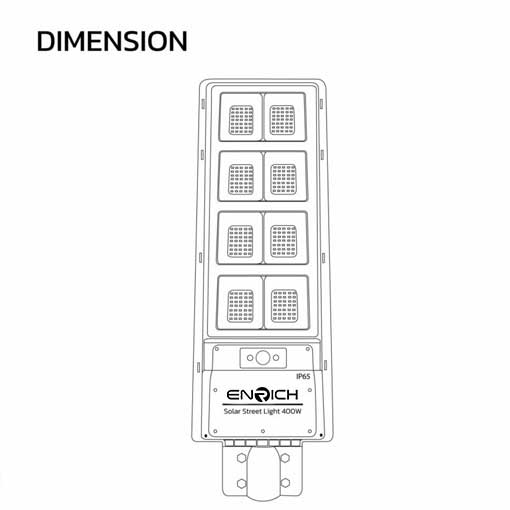โคมไฟถนนโซล่าเซลล์ LED 400W ENRICH รุ่น SUNLIGHT - Image 2